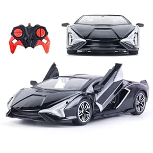 Popsugar Door Opening Remote Control Car|Rechargeable 1200mAh Lithium Battery|C-Type Charging|75-Min Runtime|2.4G Long Range Remote (100+ ft)|HighSpeed RC Car|Gift for Kids|Made in India (Black)