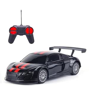 Amazon Brand - Jam & Honey Remote Control Car for Kids | High-Speed RC Car with Rechargeable Lithium Battery | Type-C Charging | LED Headlights | Black&Red