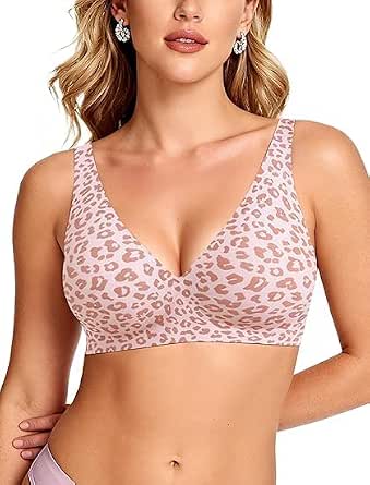 JellyLift Seamless Wireless Jelly Bra for Women | No Underwire, Deep V Invisible T-Shirt Bra | 360 Jelly Support, Adjustable Straps | S-3XL