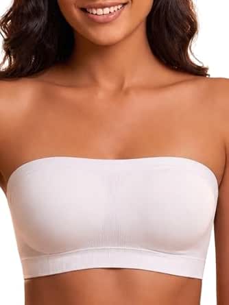 StayPut Padded Strapless Bra for Women Non-Slip Silicone Grip | Seamless Non-Wired Bandeau Tube Bra with Detachable Straps | Multiway for Off Shoulder Dress, Backless Top, Saree Blouse